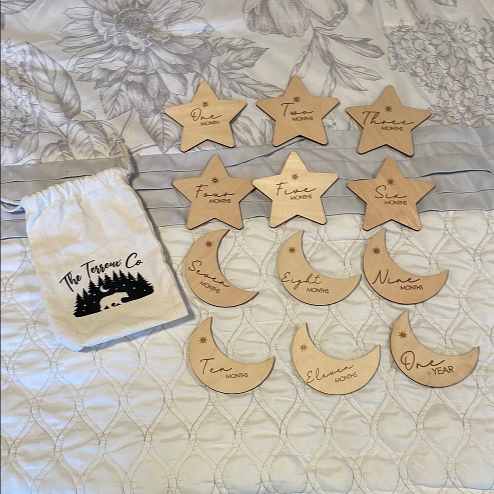 The Terreux Co. Wooden Milestone Stars and Moons